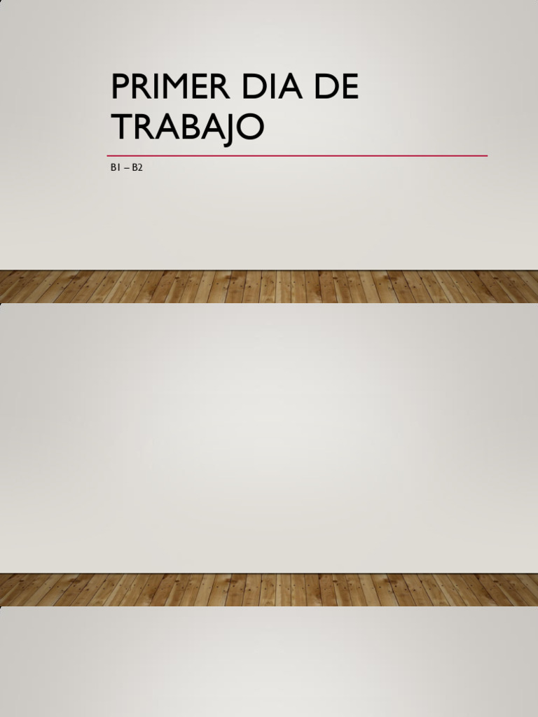 Primer Dia de Trabajo | PDF