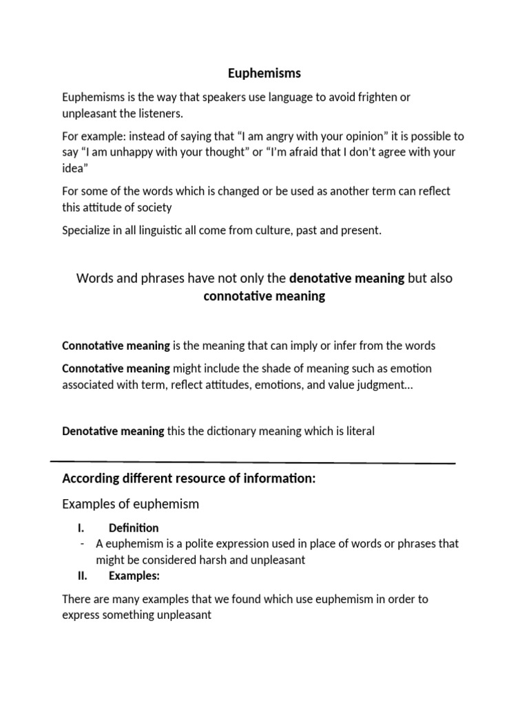 Euphemisms | PDF