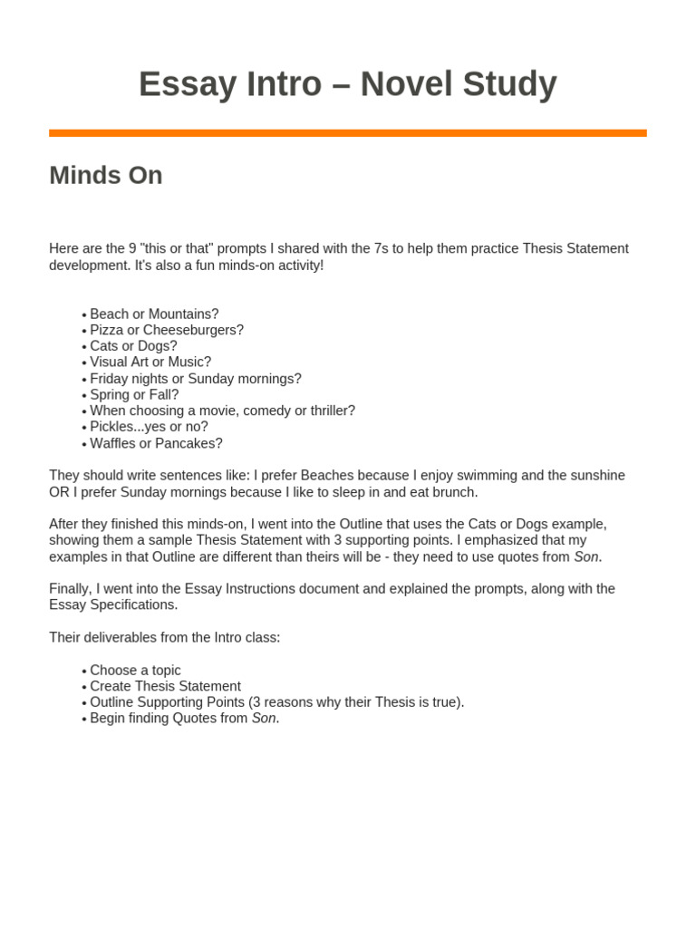 Essay Intro | PDF