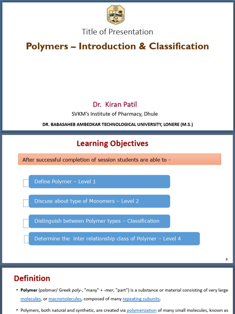 Introduction to Polymer Classification | PDF | Polymers | Copolymer