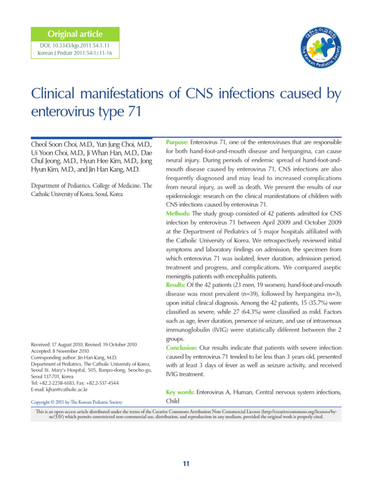 Choi Et Al. - 2011 - Clinical Manifestations of CNS Infections Caused ...