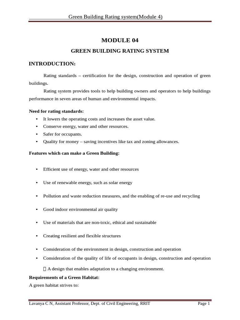 Green Building Rating System Overview | PDF | Green Building ...