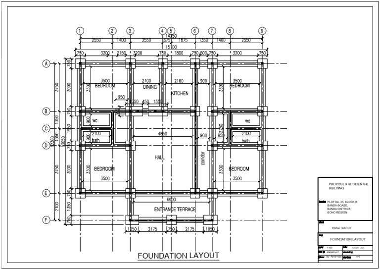 Proposed Residential Foundation Layout | PDF