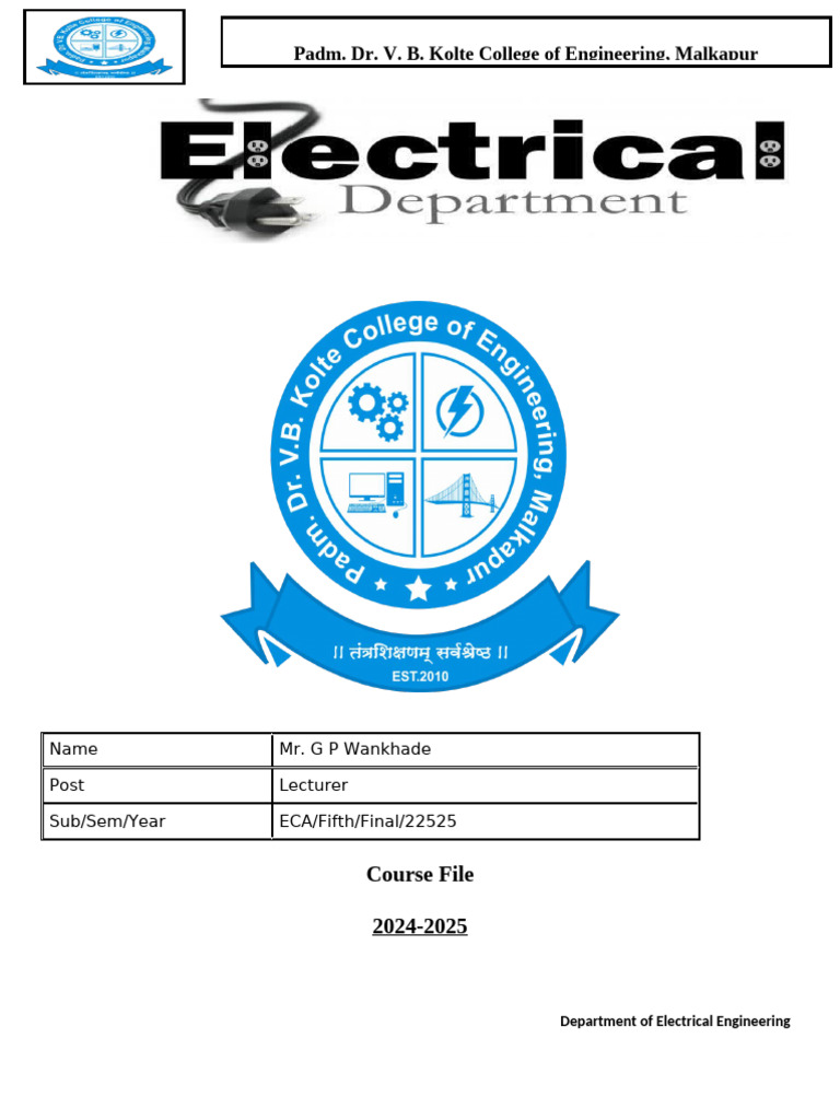 Electrical Engineering Course Overview 2024 | PDF | Energy Conservation ...