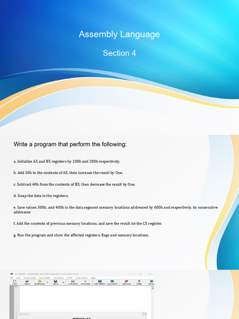 Assembly Program for Register Operations | PDF