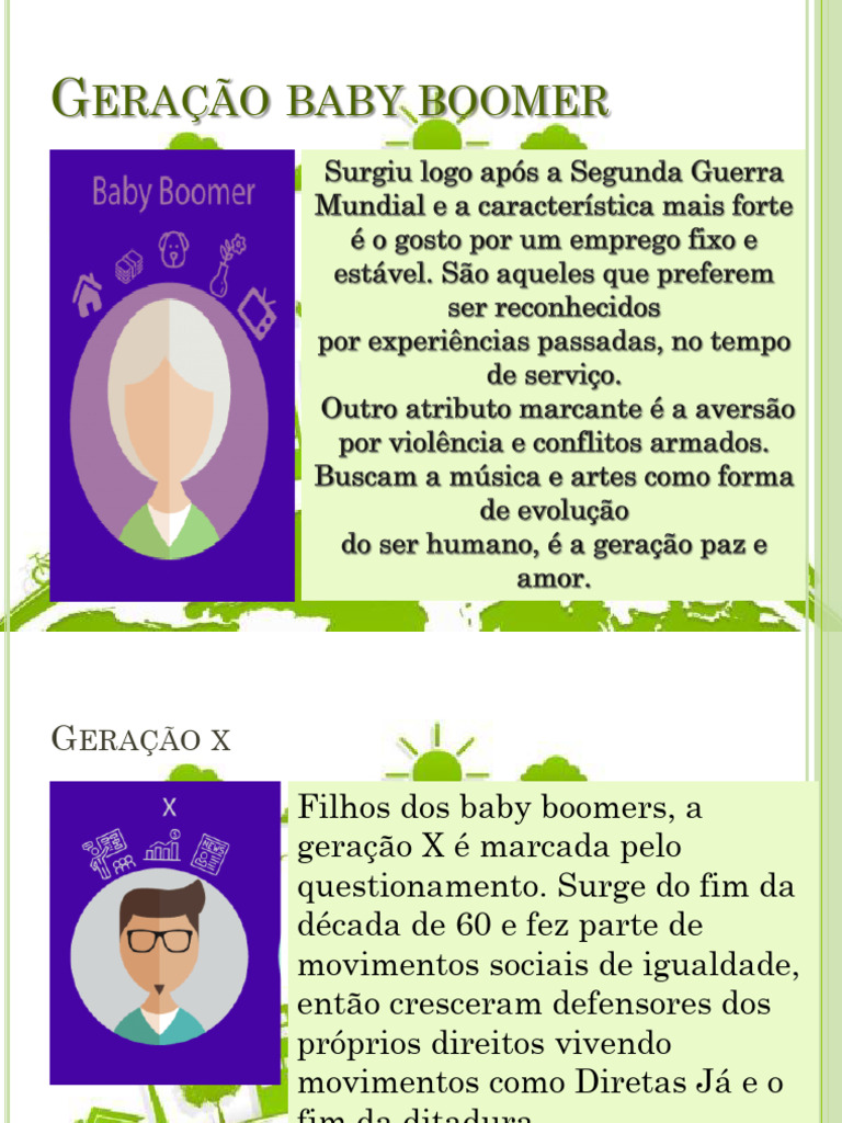Características da Geração Baby Boomer | PDF