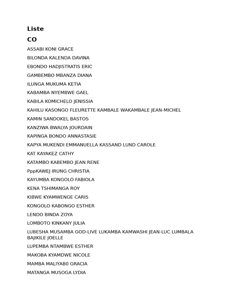 List of Names and Details | PDF