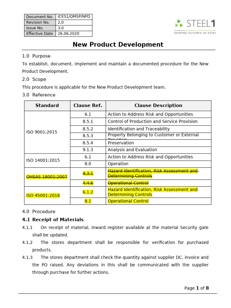 New Product Development Procedure Guide | PDF | New Product Development ...