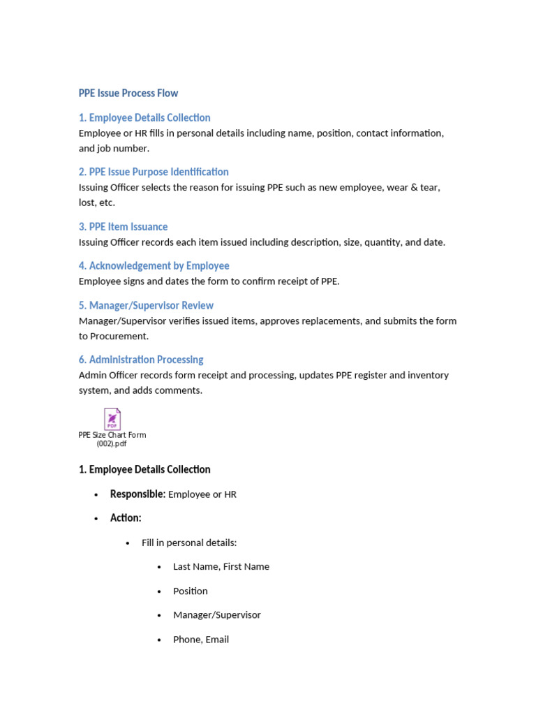 PPE Issuance Process Overview | PDF | Personal Protective Equipment