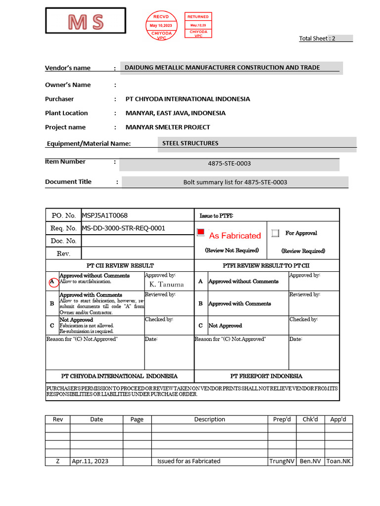 Ms DD d4875 STR LST 2123 Revz | PDF