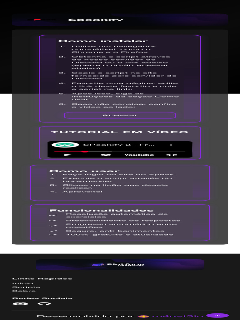Instalação do Script Speakify | PDF