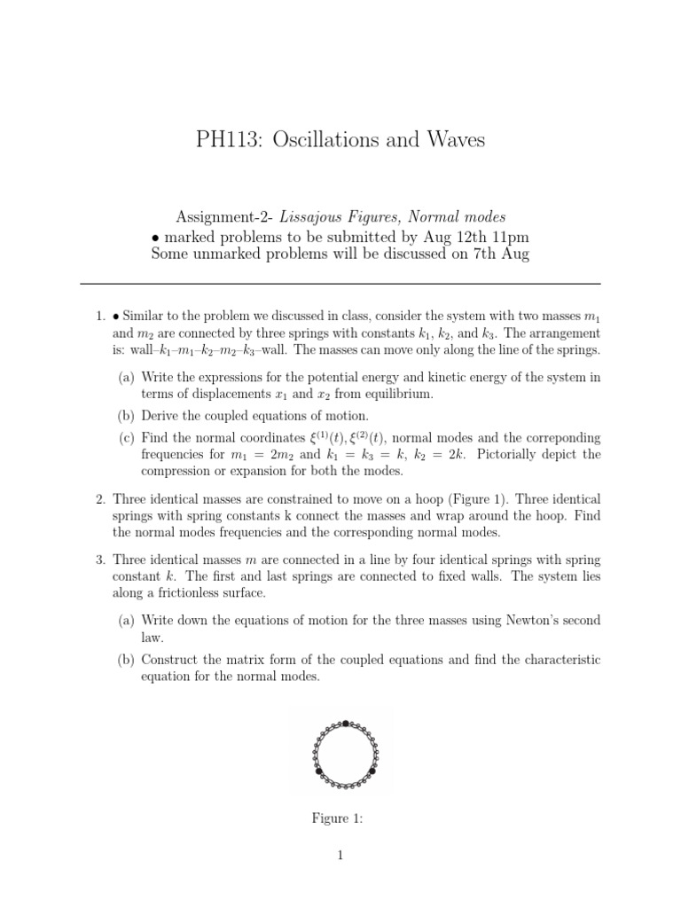 Lissajous Figures & Normal Modes Assignment | PDF | Normal Mode ...