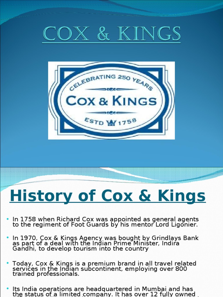 COX & Kings PDF Economies Business