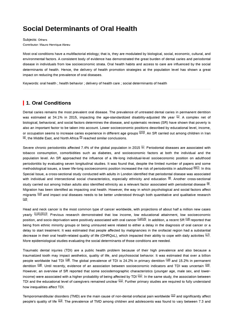 Social Determinants of Oral Health 2 | PDF | Oral Hygiene | Behavior