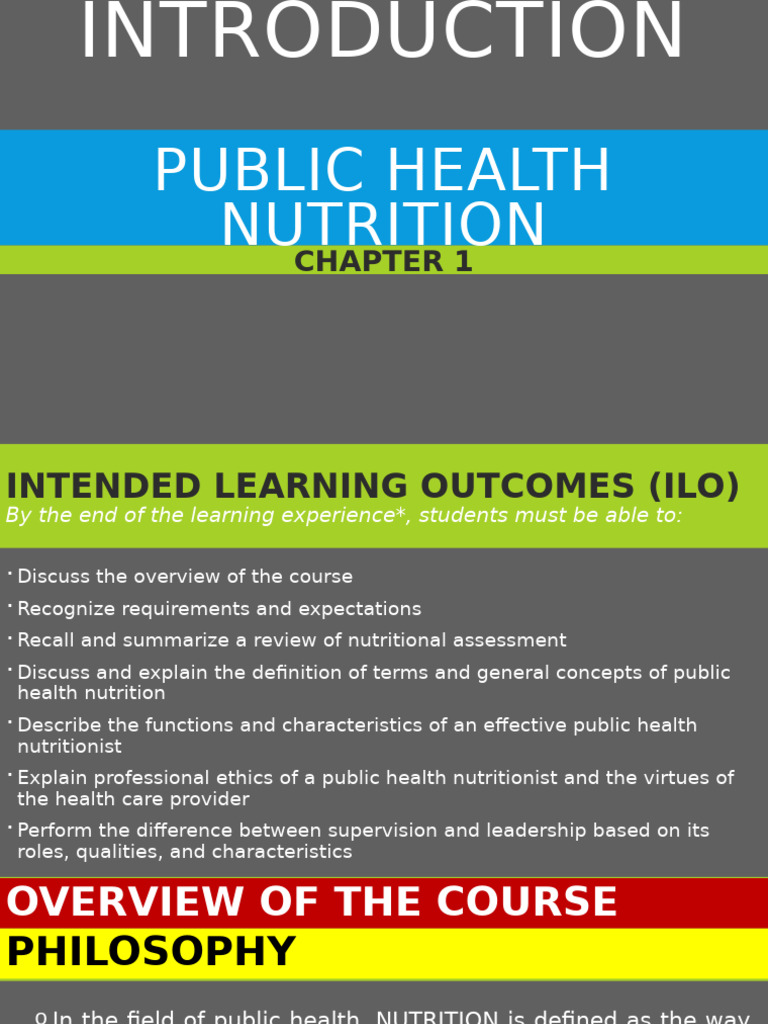 Public Health Nutrition Course Overview | PDF | Public Health