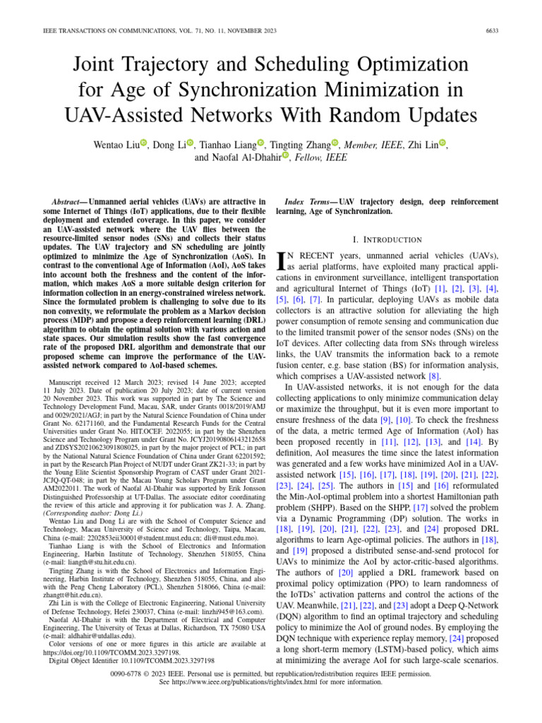 UAV Trajectory Optimization for AoS | PDF | Internet Of Things ...