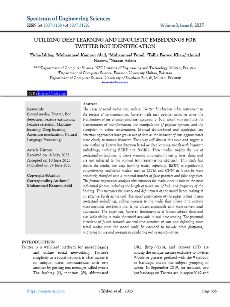 Deep Learning for Twitter Bot Detection | PDF | Deep Learning | Machine ...