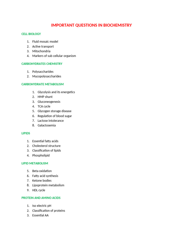 Key Topics in Biochemistry | PDF | Metabolism | Enzyme