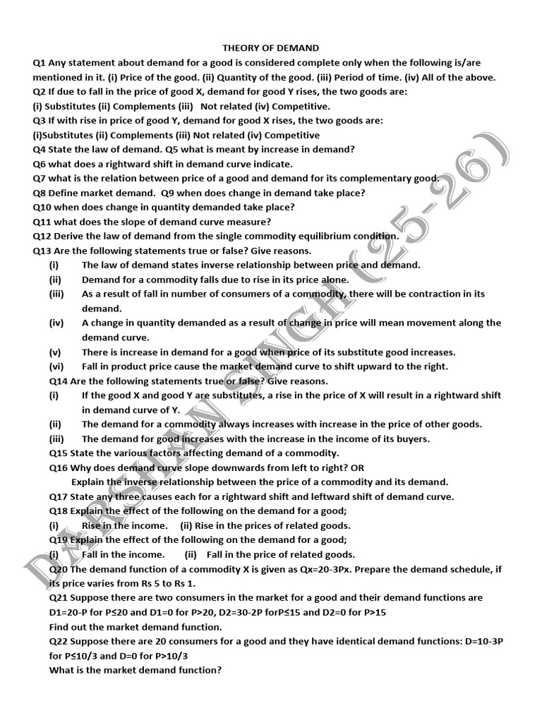 Theory of Demand Assignment | PDF | Demand | Demand Curve