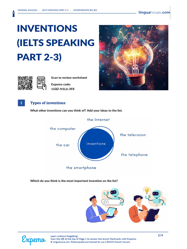 Inventions for IELTS Speaking B2 | PDF