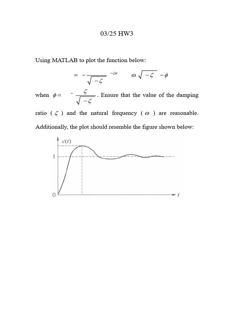 MATLAB Damping Ratio Function Plot | PDF