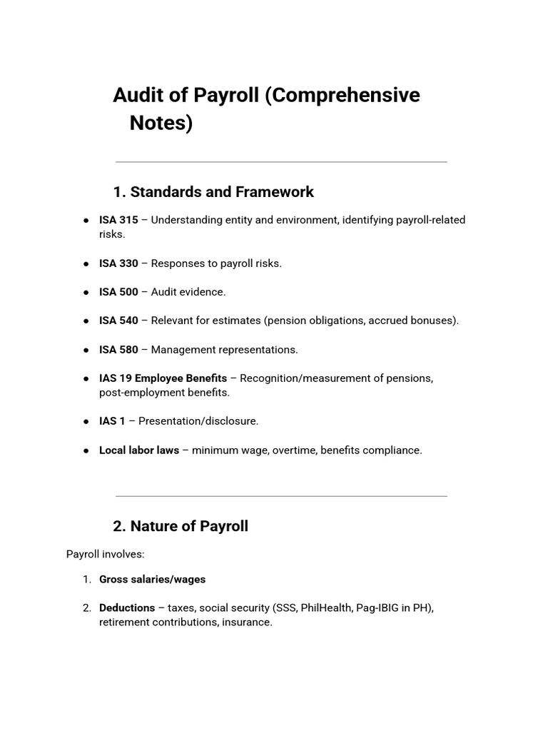 Payroll Audit Standards and Procedures | PDF | Payroll | Employment
