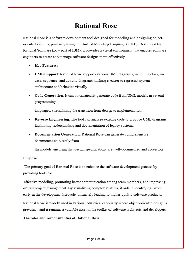 Rational Rose UML Modeling Tool Overview | PDF | Unified Modeling ...