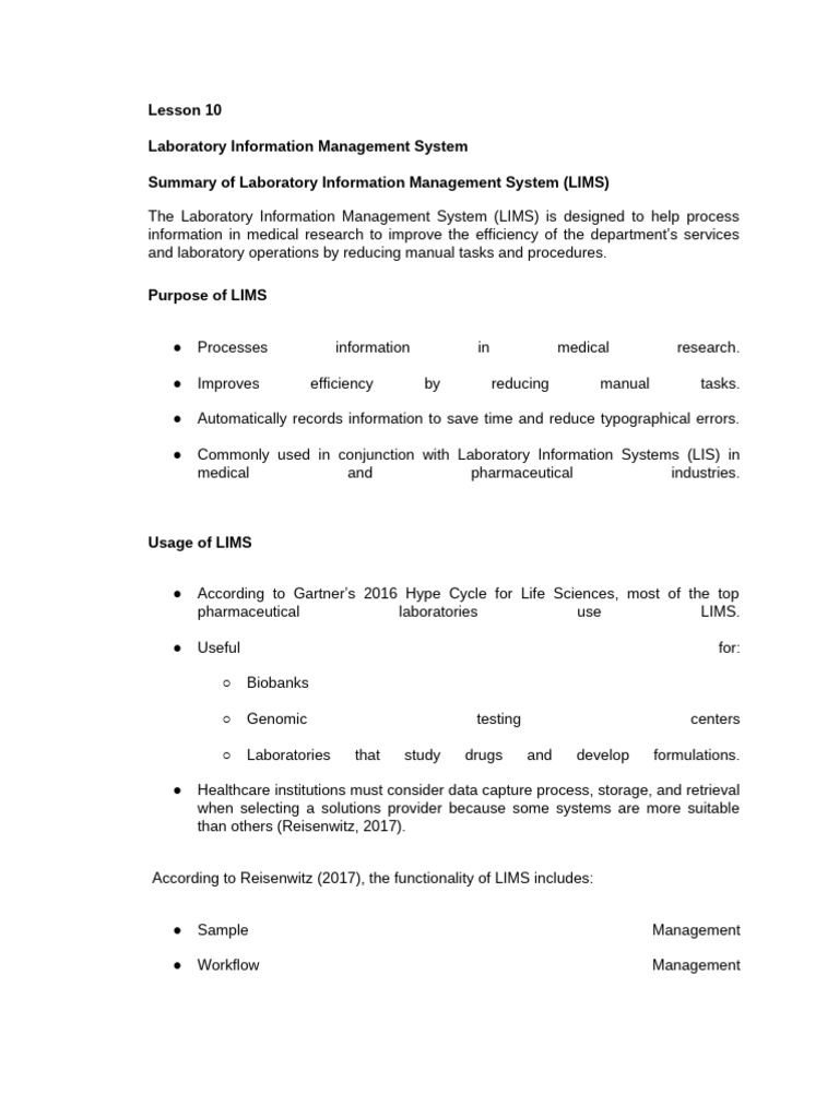 Overview of Laboratory Information Management System | PDF | Invoice ...