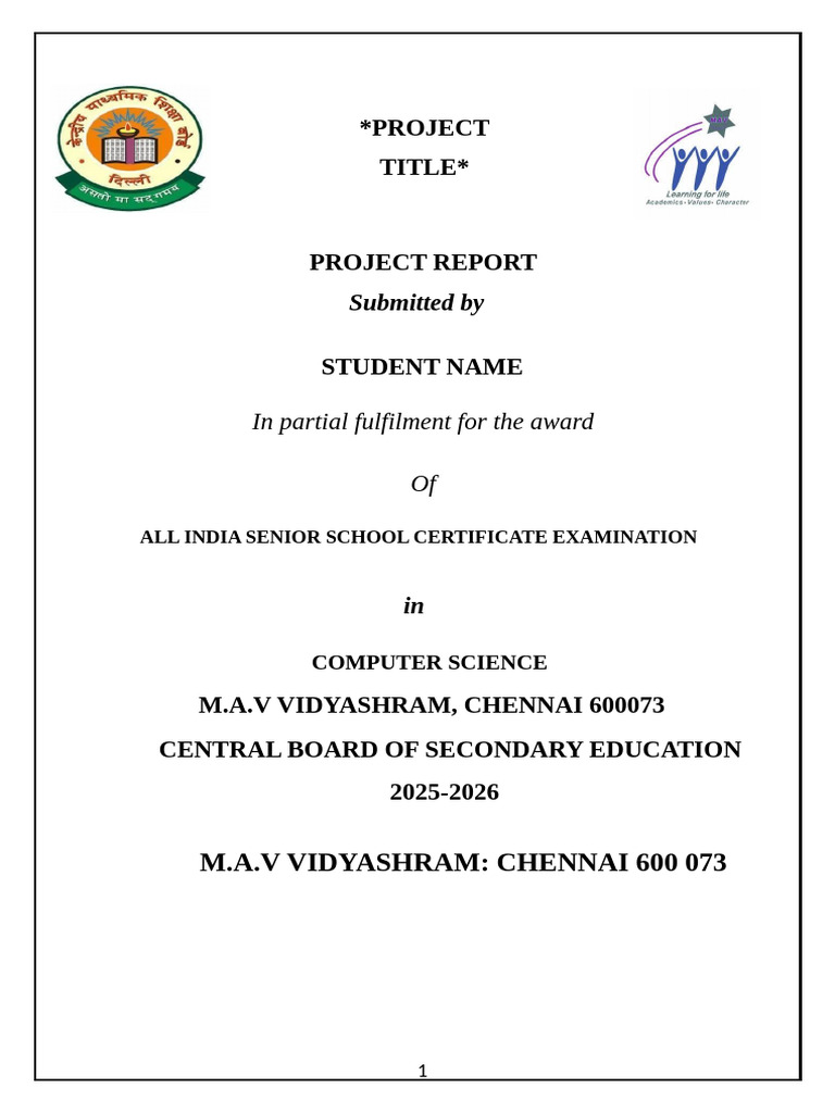 Cs Sample Project 2025-2026 | PDF | Databases | Python (Programming ...