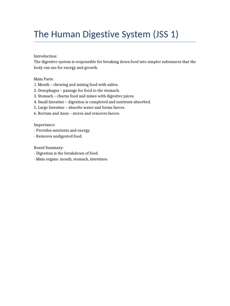 Overview of the Human Digestive System | PDF