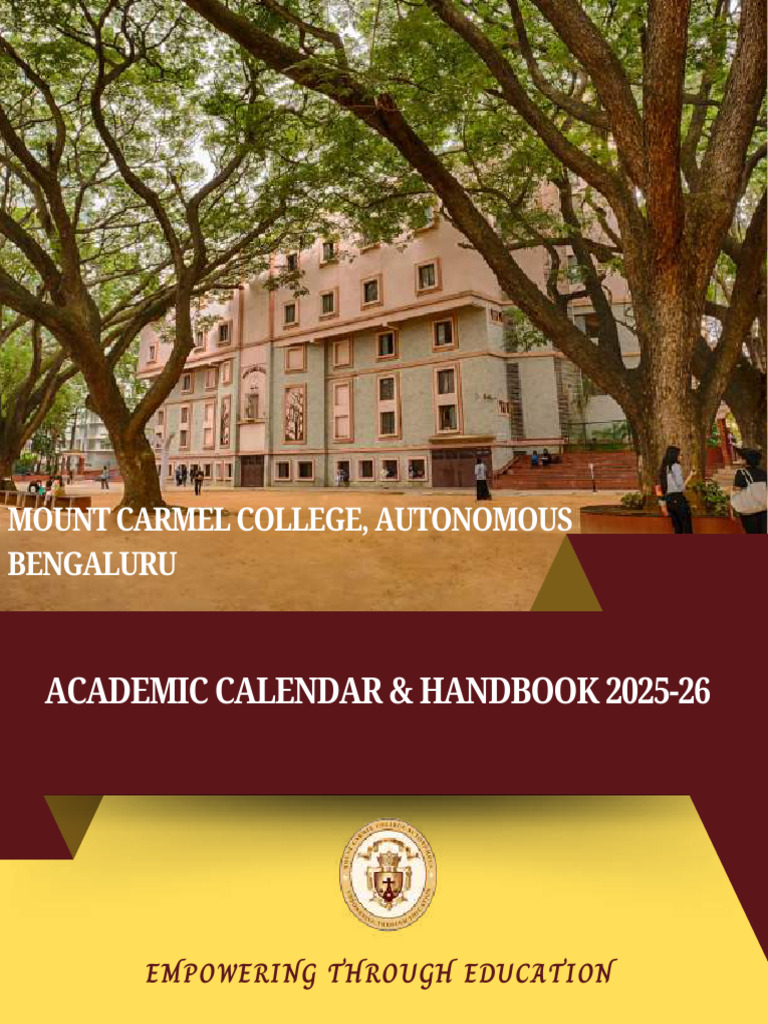 Mount Carmel College Calendar 2025-26 | PDF | Course Credit | Bachelor ...