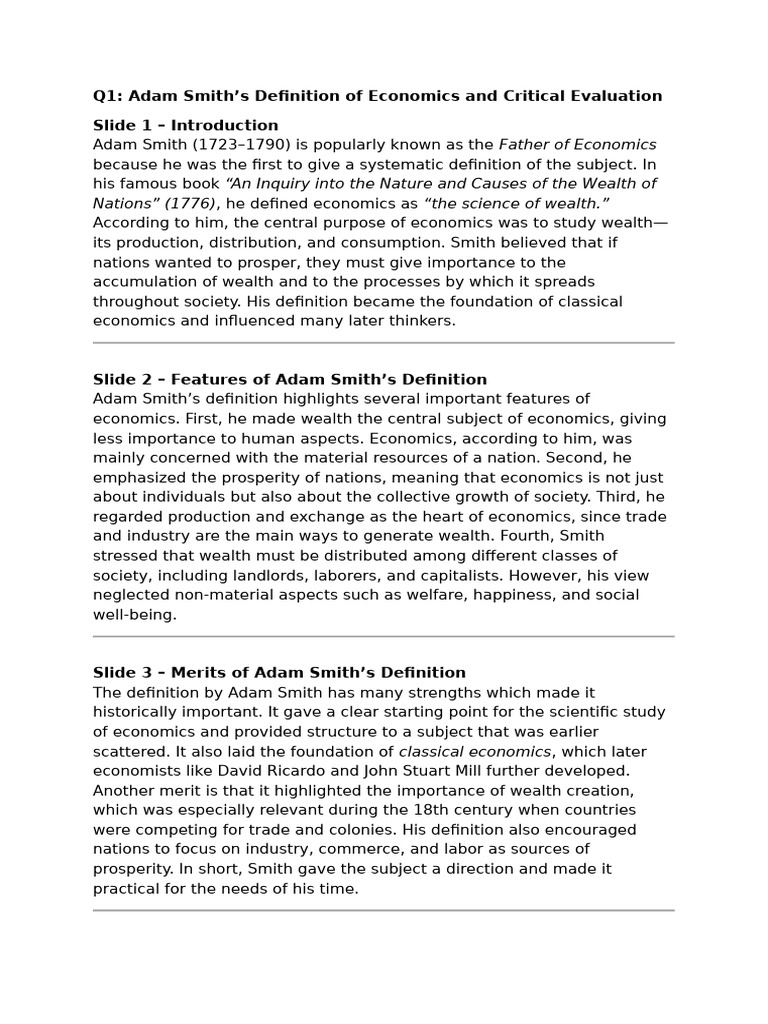 Definition of Economics Chapter 1 | PDF | Economics | Macroeconomics