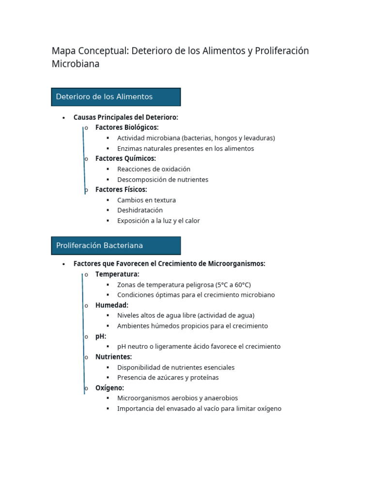 Deterioro de Alimentos y Microbios: Causas y Prevención | PDF
