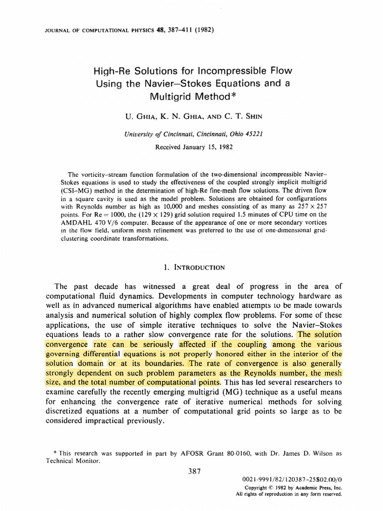 Lid Driven Cavity | PDF | Fluid Dynamics | Navier–Stokes Equations