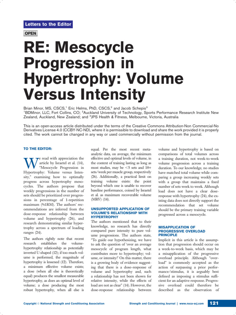 Hypertrophy Training: Volume vs. Intensity | PDF | Strength Training ...