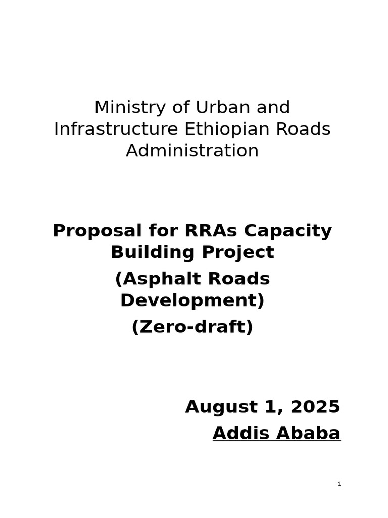 Ethiopia Asphalt Roads Capacity Building Proposal | PDF | Road Surface ...