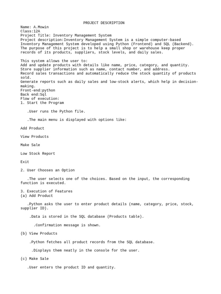 COMPUTER SCIENCE PROJECT INVESTMENT MANAGEMENT | PDF | Databases ...