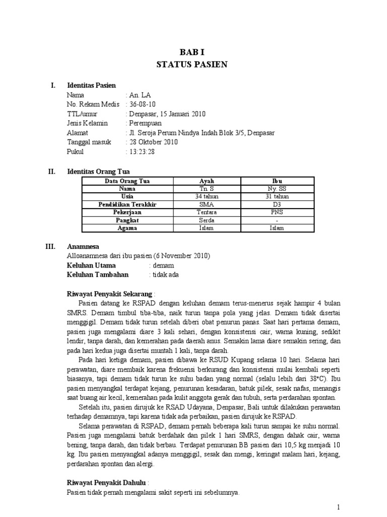 Diagnosa Demam Prolonged pada Anak | PDF