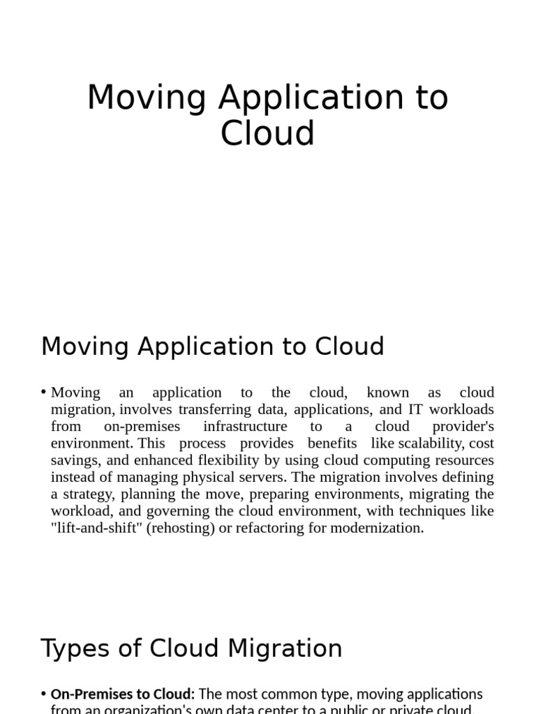 Moving Application To Cloud | PDF