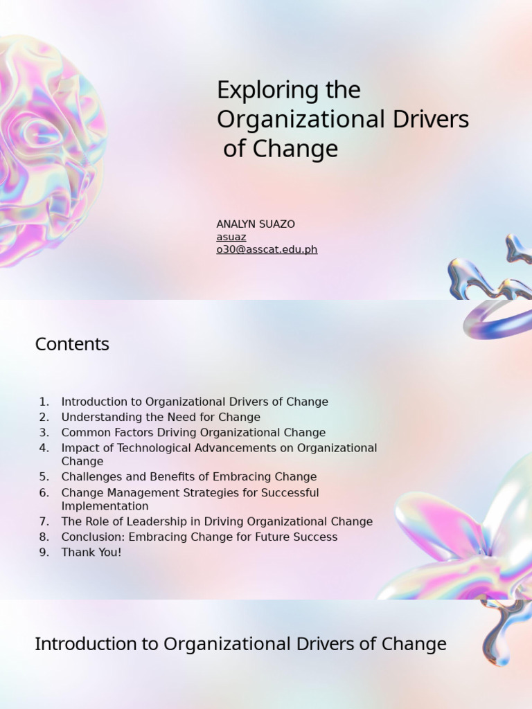 Organizational Drivers of Change Explained | PDF | Change Management ...