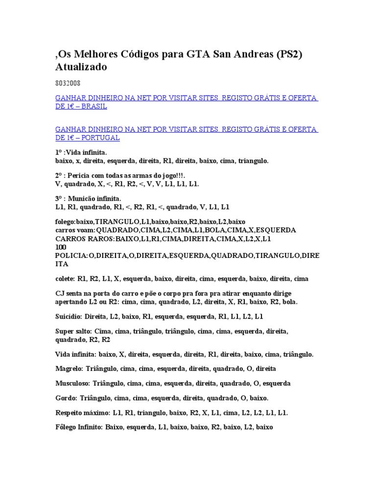 Código de armas com munição infinita no GTA San Andreas 