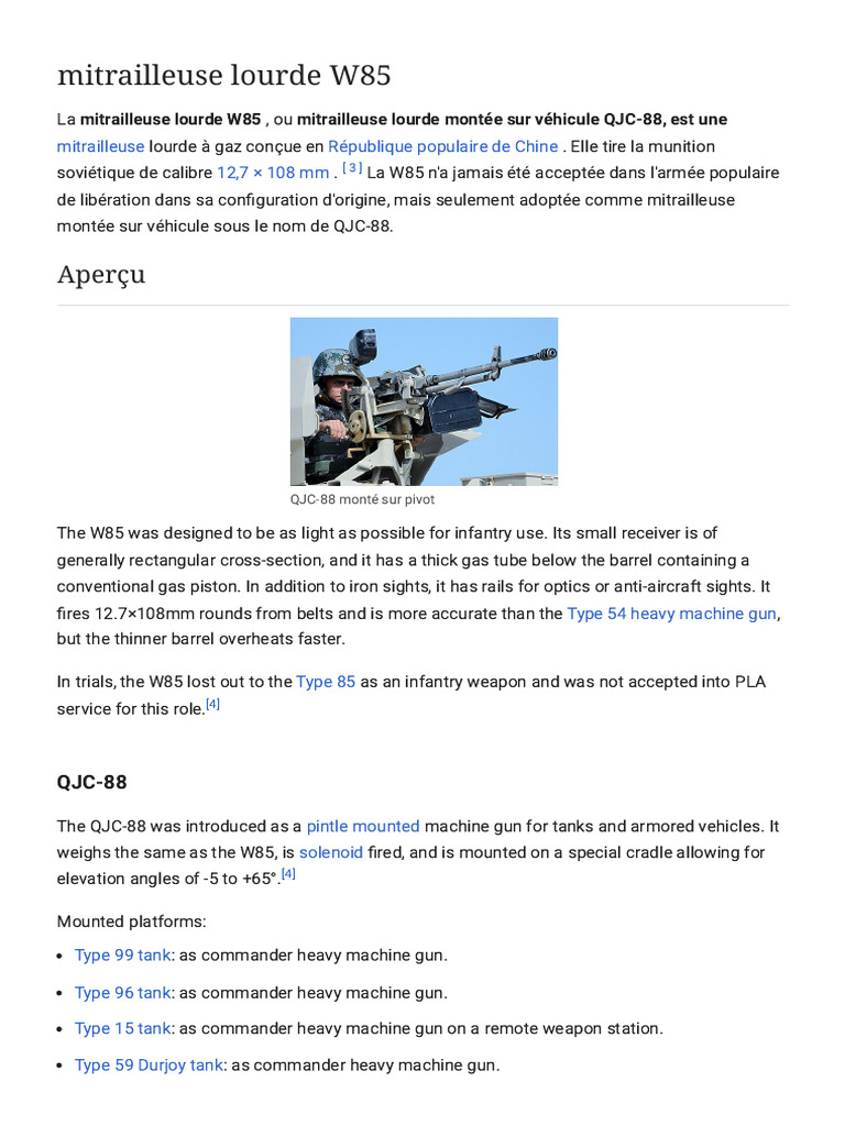 W85 Heavy Machine Gun Overview | PDF | Projectile Weapons | Ballistics