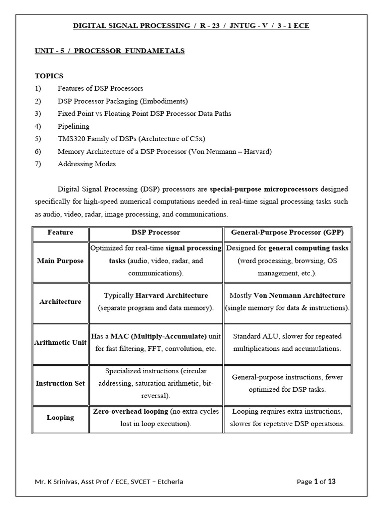 DSP Processor Packaging Overview | PDF | Digital Signal Processor ...