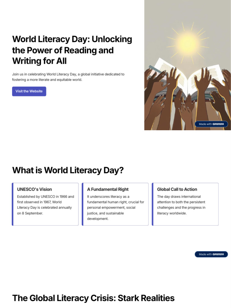 World Literacy Day Unlocking The Power of Reading and Writing For All ...