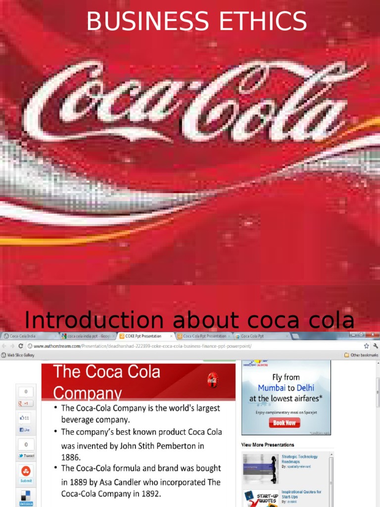 CocaCola's and Dishonest Practices in India An Analysis of