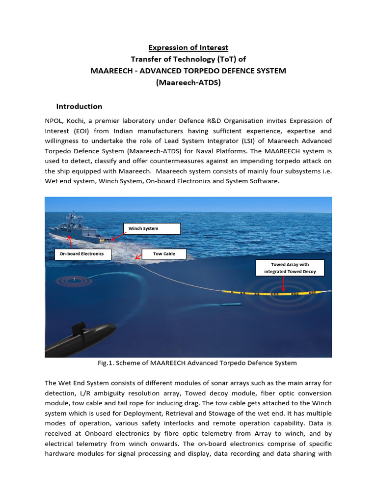 Advanced Torpedo Defence System | PDF | Sonar
