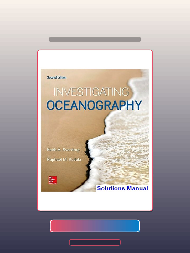 Investigating Oceanography 2nd Edition Sverdrup Ebook and TestBank