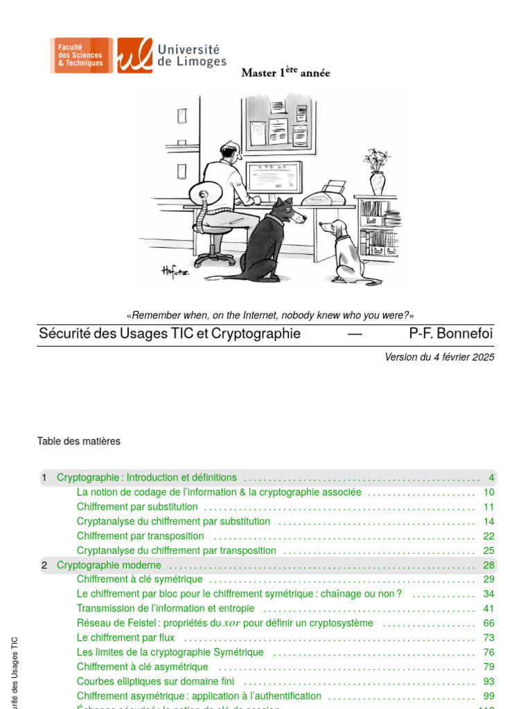 Sécurité des Usages TIC et Cryptographie | PDF | Cryptage | Cryptographie