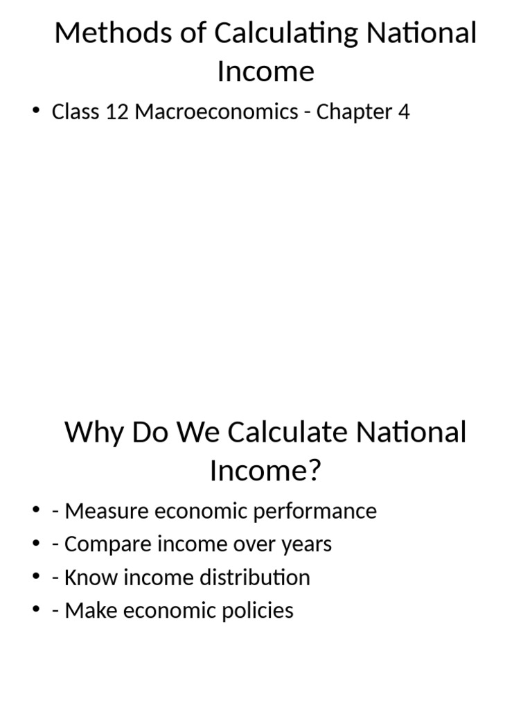 Methods of Calculating National Income | PDF