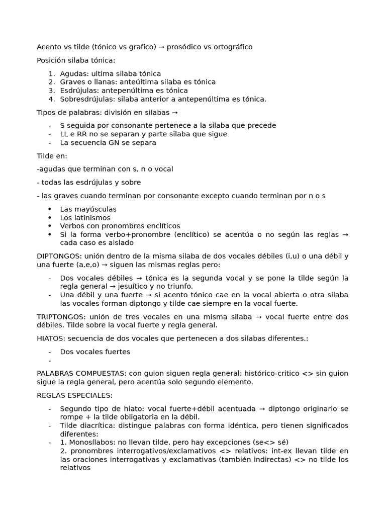 Reglas de Acentuación y Tilde | PDF | Voz humana | Lingüística